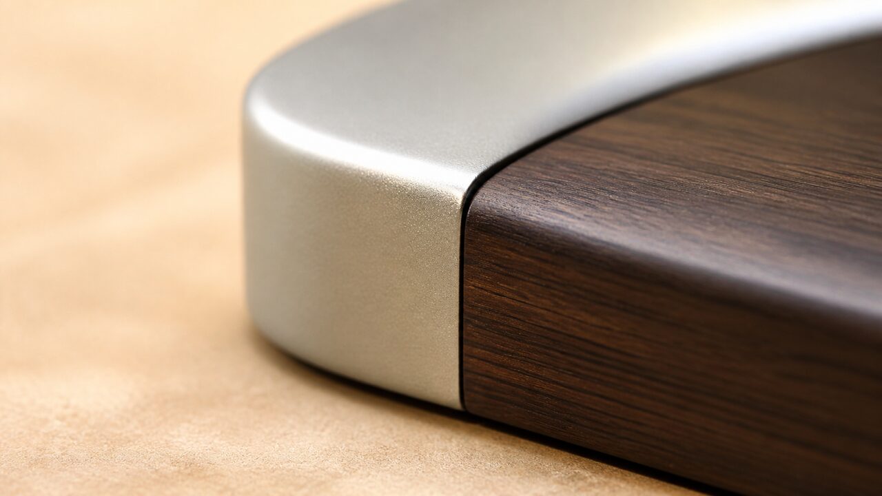 matte silver meeting fine wood