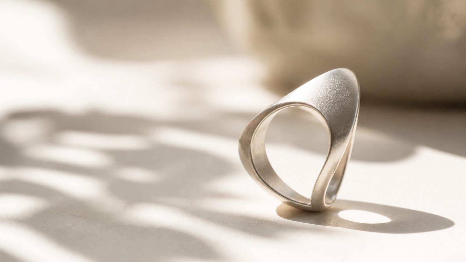 Contemporary matte silver ring concept