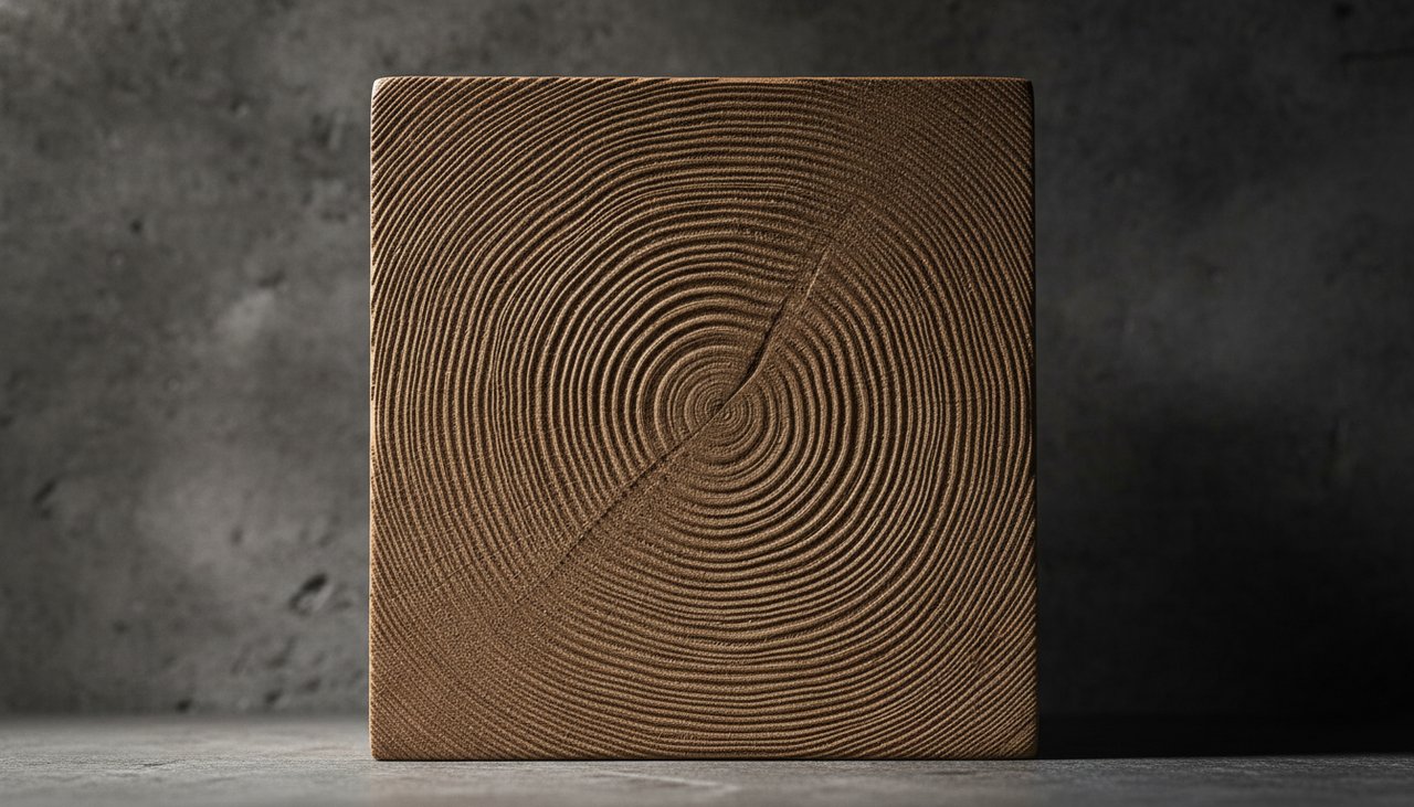 Microscopic view of dense growth rings in highland timber