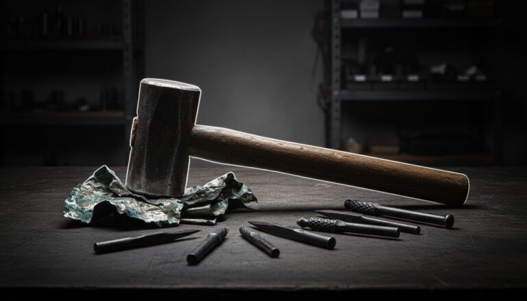 Artisan silver workshop atmosphere with professional studio lighting