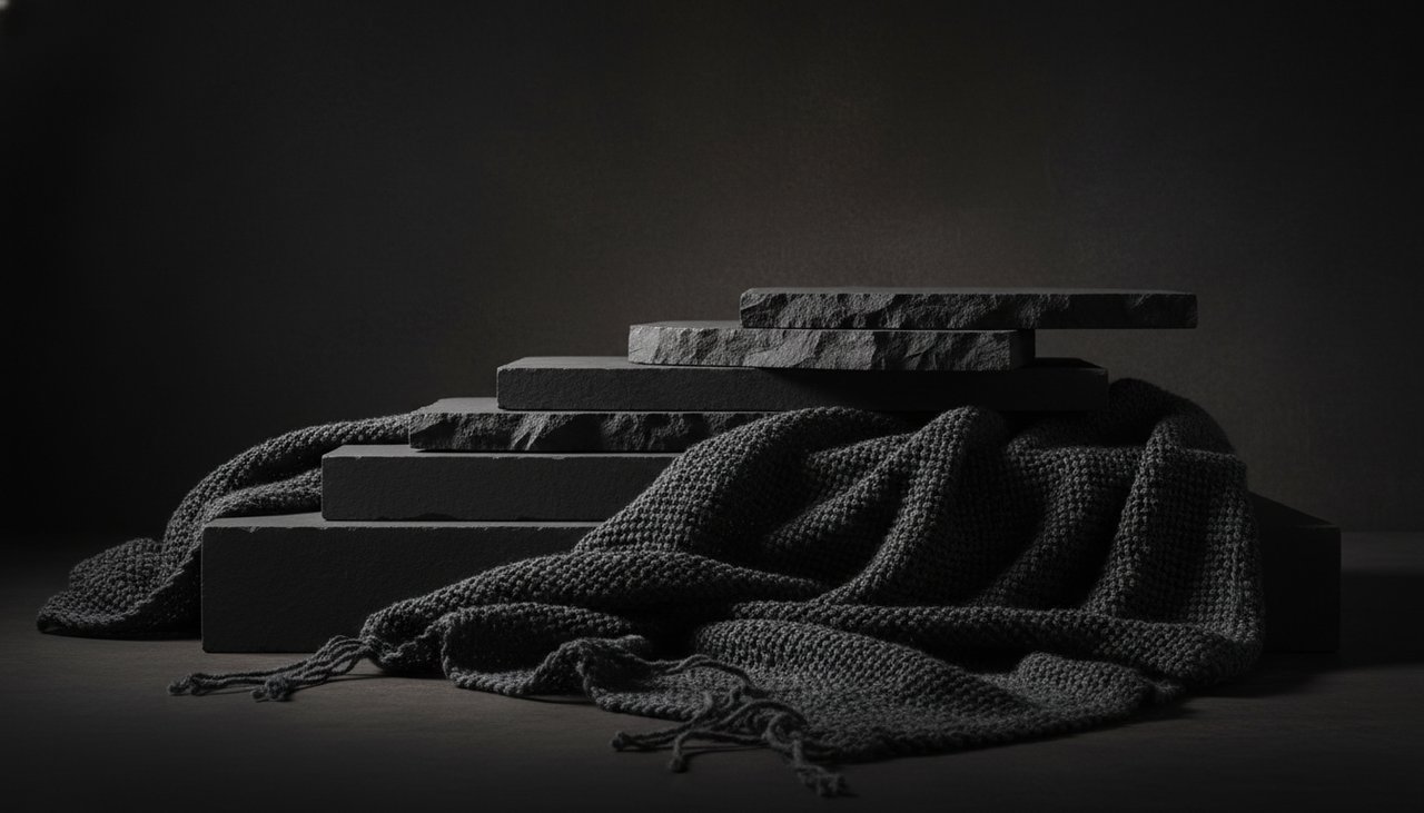 Shadows as Anchors – Estovio Artistic low-key shot of textured stone and shadows