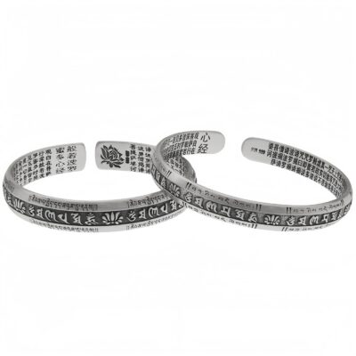 Om Mani Padme Hum Lotus Bracelet in 999 Silver Om Mani Padme Hum Lotus Bracelet in 999 Silver - 8