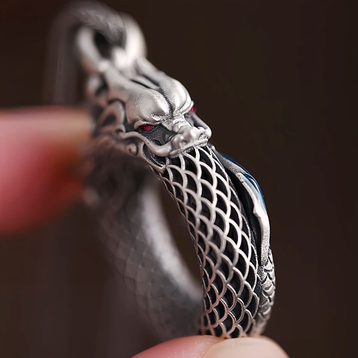 Auspicious Dragon Peace Buckle Necklace in 999 Silver Auspicious Dragon Peace Buckle Necklace in 999 Silver - 8
