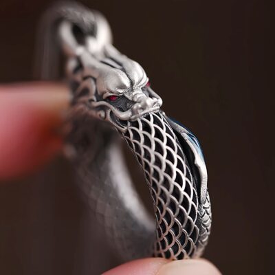 Auspicious Dragon Peace Buckle Necklace in 999 Silver Auspicious Dragon Peace Buckle Necklace in 999 Silver - 8