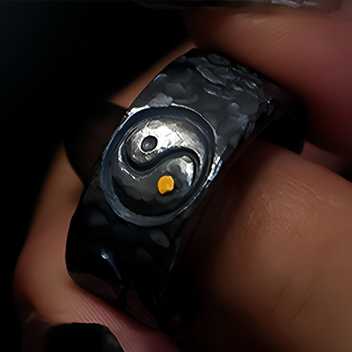 Yin Yang Balance Ring in 999 Silver and 24K Gold - 4