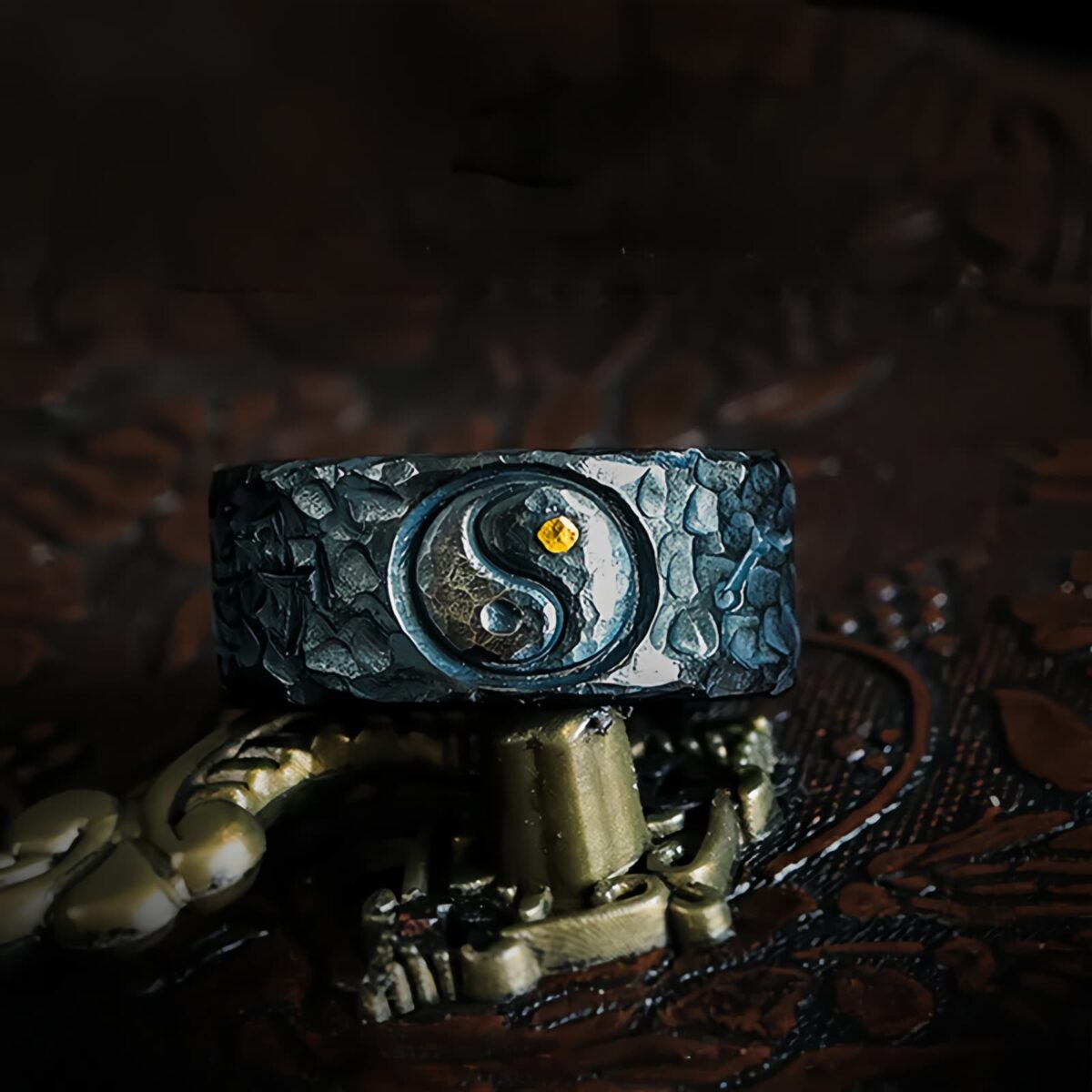 Yin Yang Balance Ring in 999 Silver and 24K Gold - 1