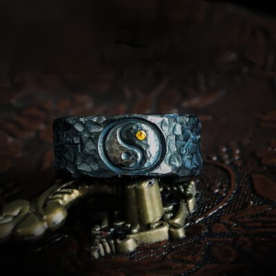 Yin Yang Balance Ring in 999 Silver and 24K Gold - 1