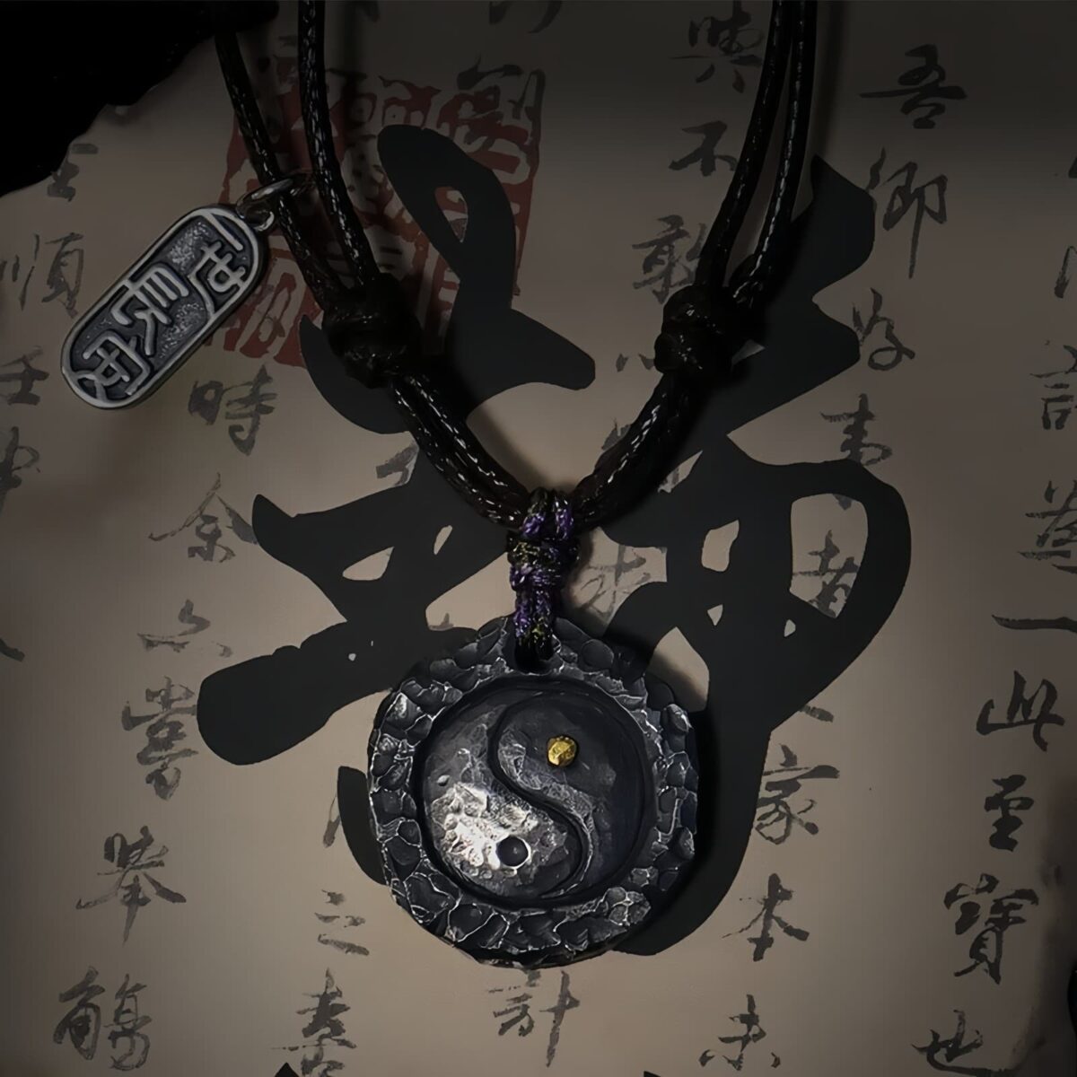 Yin Yang Harmony Necklace Pendant in 999 Silver and 24K Gold - 2