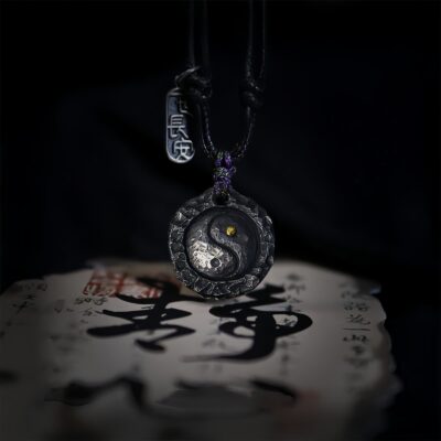 Yin Yang Harmony Necklace Pendant in 999 Silver and 24K Gold - 1