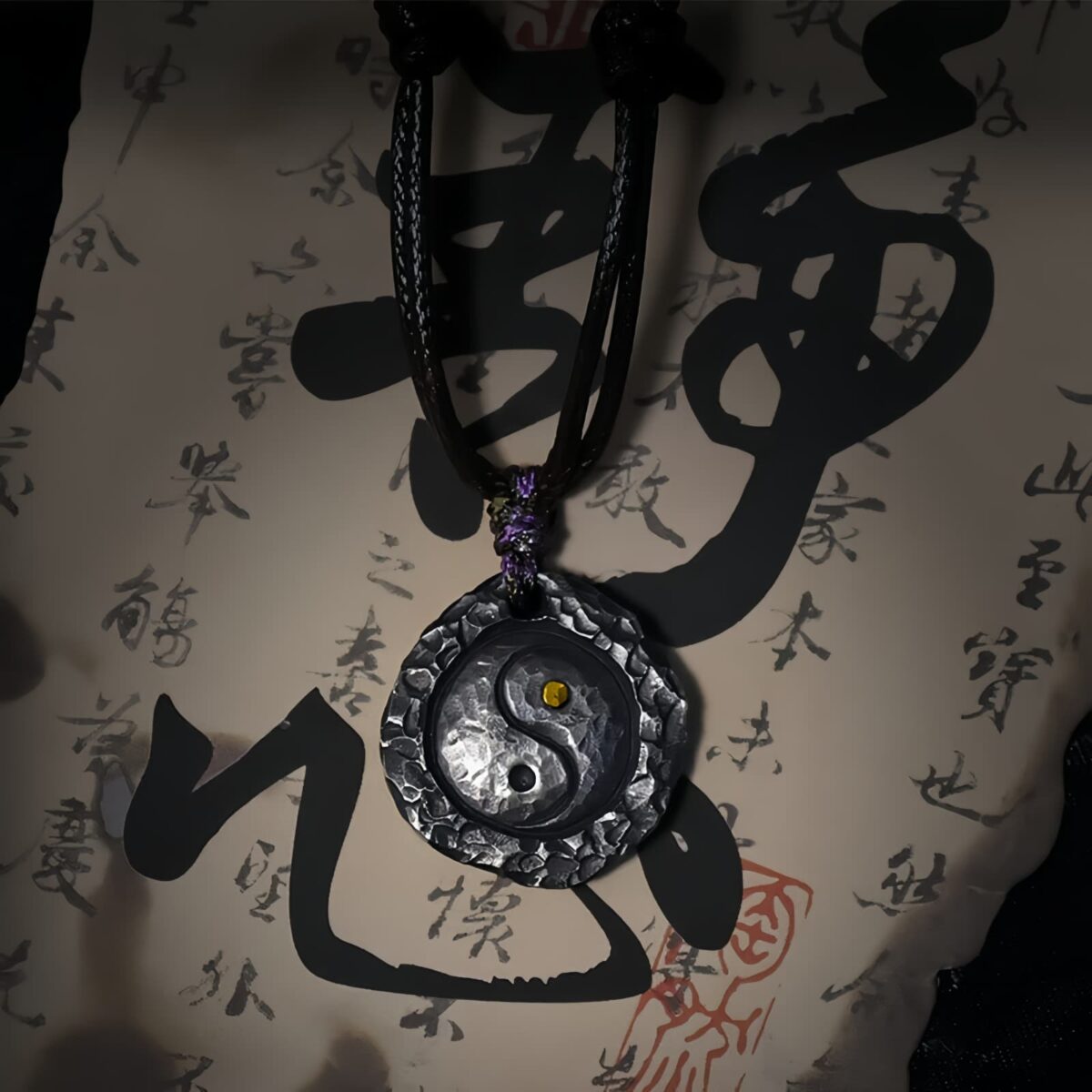 Yin Yang Harmony Necklace Pendant in 999 Silver and 24K Gold - 3