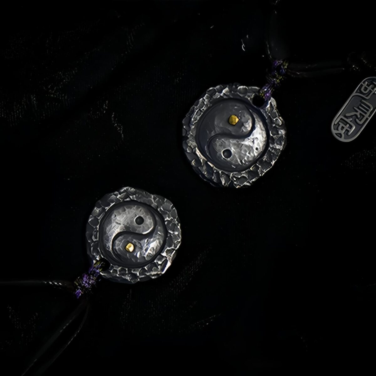 Yin Yang Harmony Necklace Pendant in 999 Silver and 24K Gold - 11