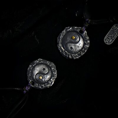 Yin Yang Harmony Necklace Pendant in 999 Silver and 24K Gold - 11