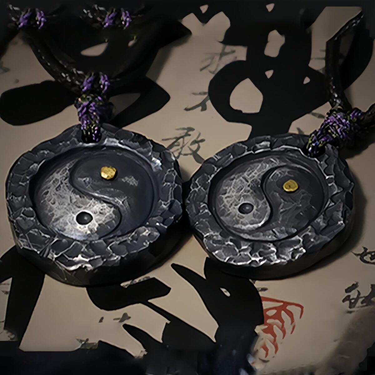 Yin Yang Harmony Necklace Pendant in 999 Silver and 24K Gold - 12