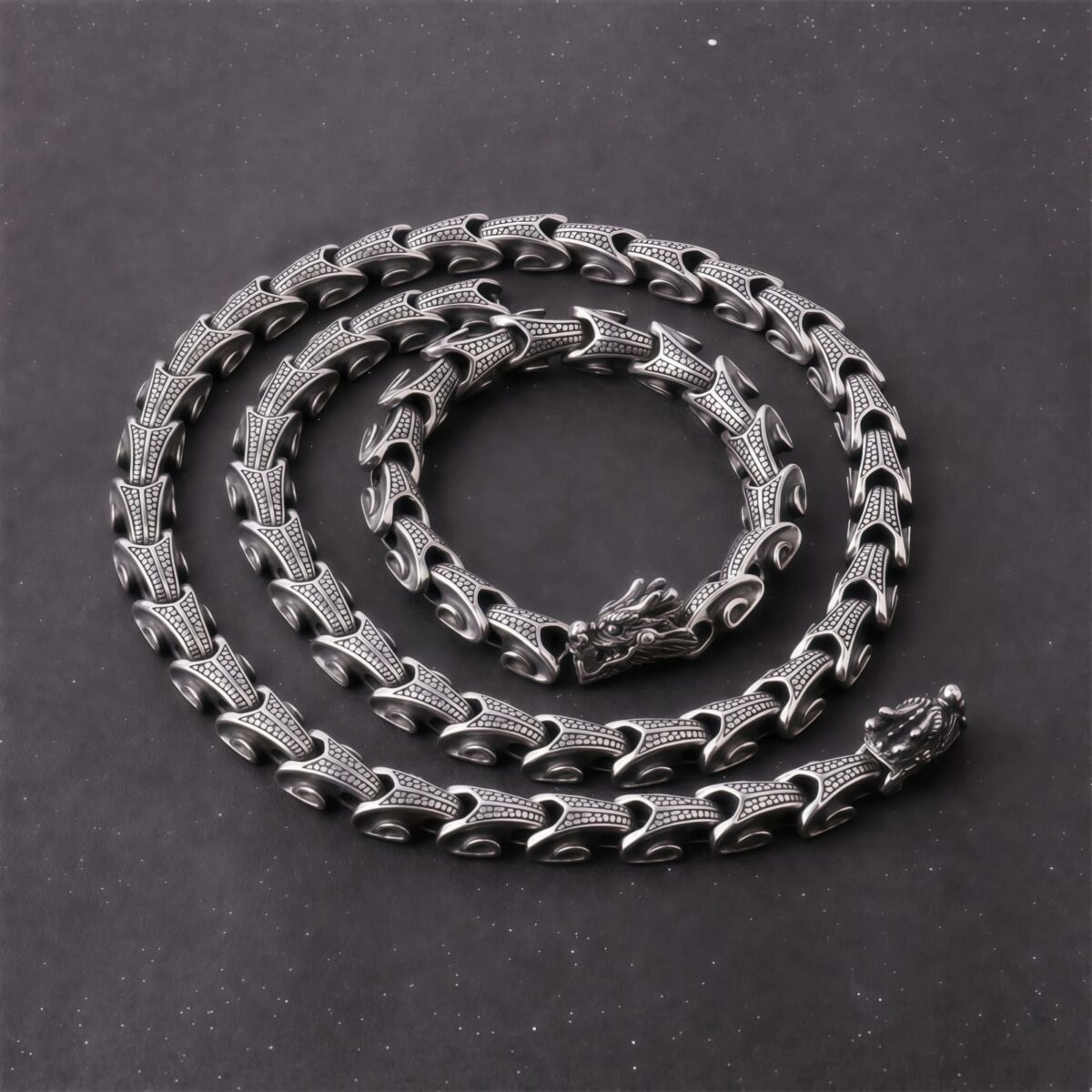 Tibetan Dragon Necklace and Bracelet in Titanium Steel Tibetan Dragon Necklace and Bracelet in Titanium Steel - 5