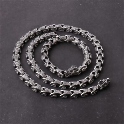 Tibetan Dragon Necklace and Bracelet in Titanium Steel Tibetan Dragon Necklace and Bracelet in Titanium Steel - 5