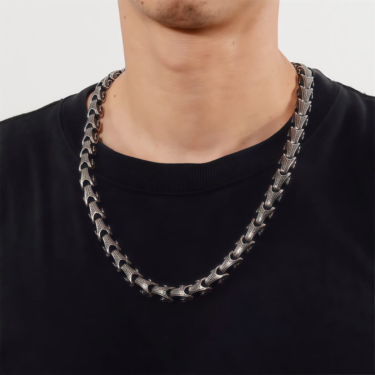 Tibetan Dragon Necklace and Bracelet in Titanium Steel Tibetan Dragon Necklace and Bracelet in Titanium Steel - 3