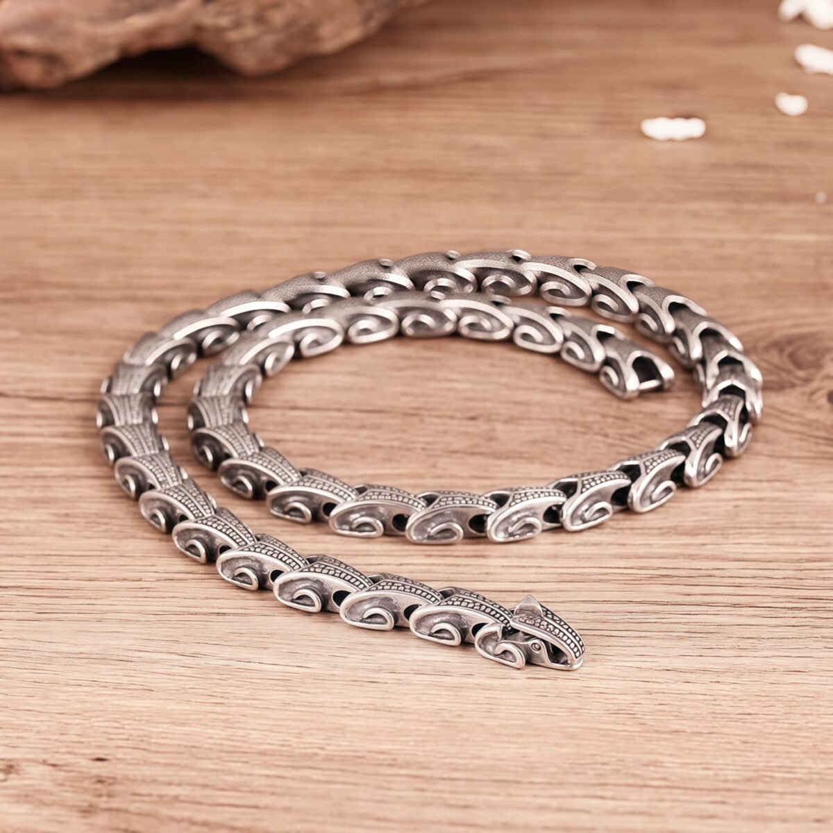 Tibetan Dragon Necklace and Bracelet in Titanium Steel Tibetan Dragon Necklace and Bracelet in Titanium Steel - 12