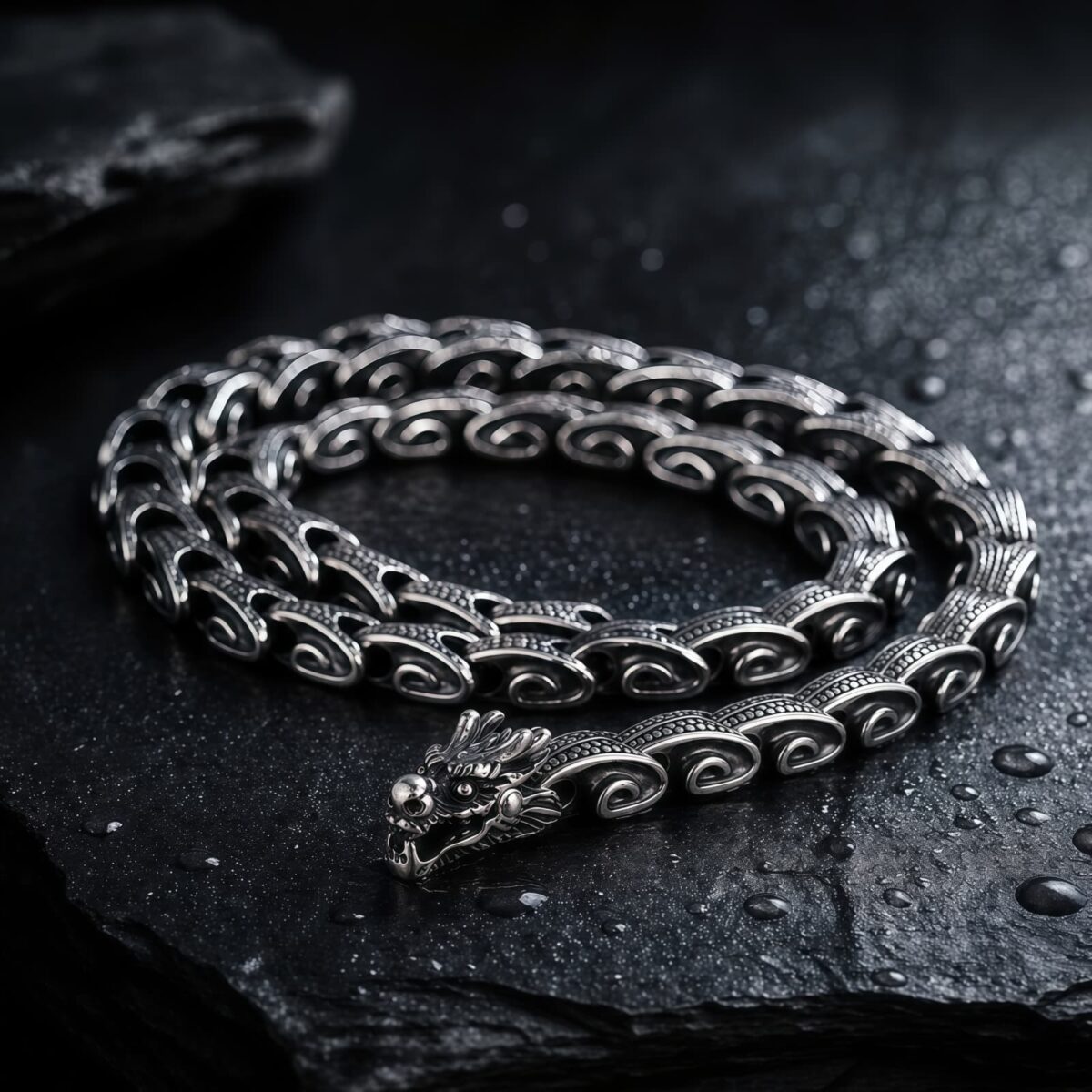 Tibetan Dragon Necklace and Bracelet in Titanium Steel Tibetan Dragon Necklace and Bracelet in Titanium Steel - 1