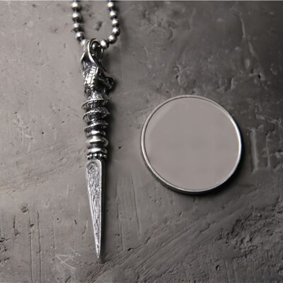 Dragon Dorje Vajra Necklace Pendant in 925 Sterling Silver - 6