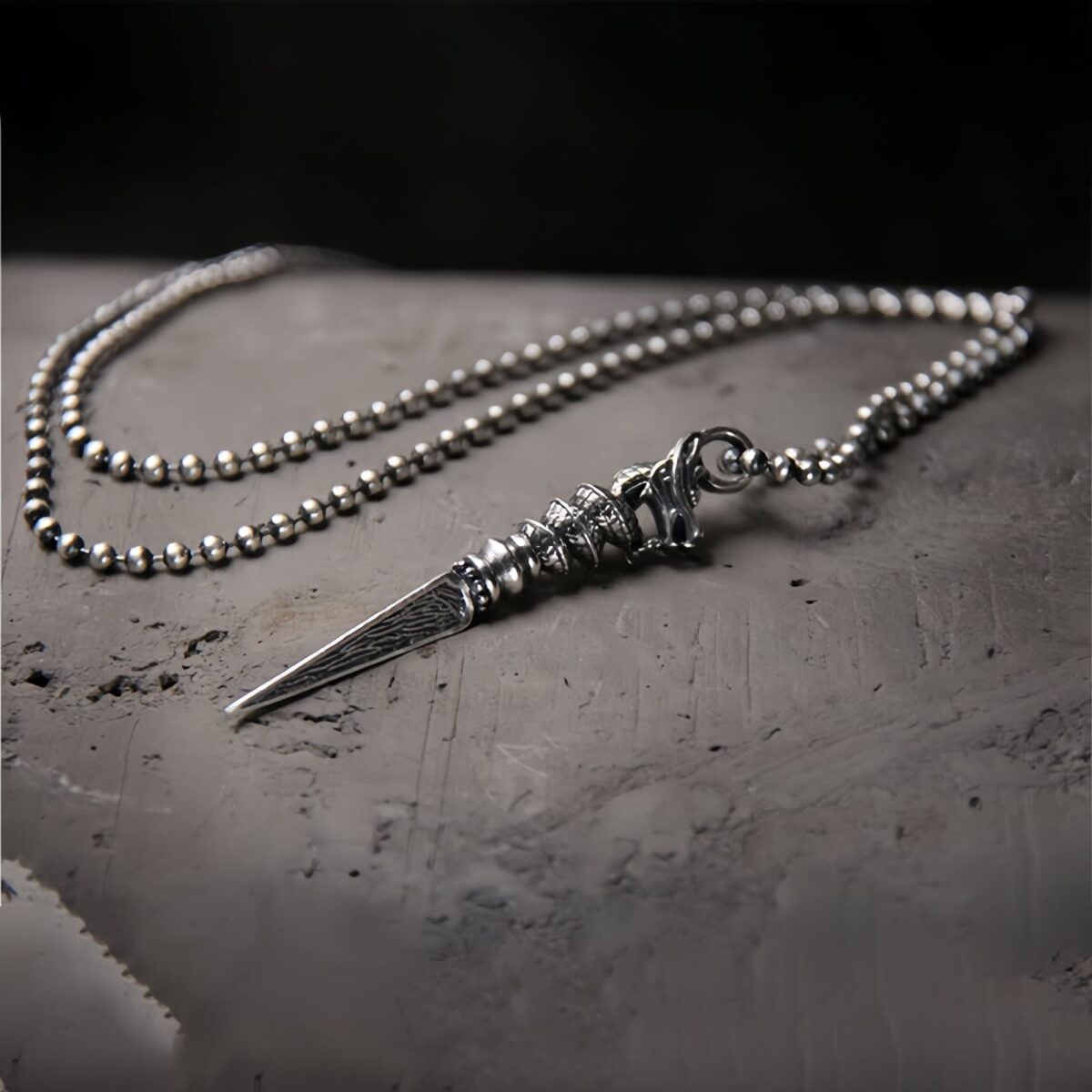 Dragon Dorje Vajra Necklace Pendant in 925 Sterling Silver - 3