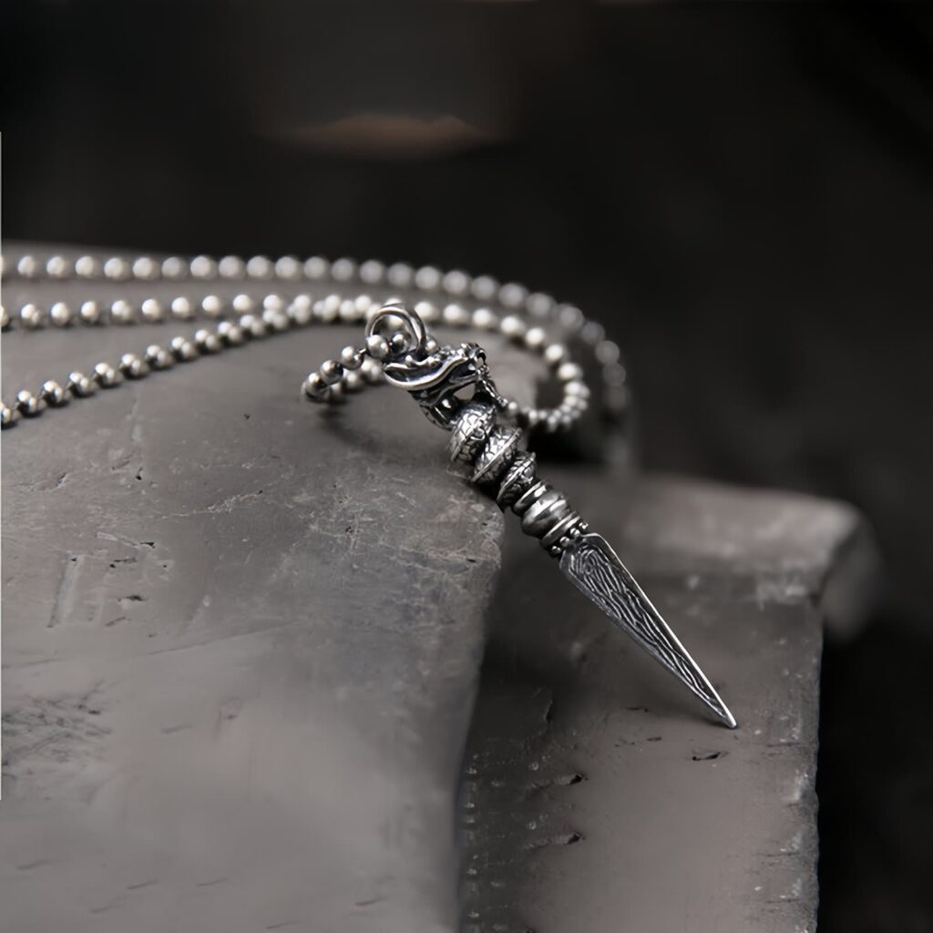 Oxidized silver with carved depth