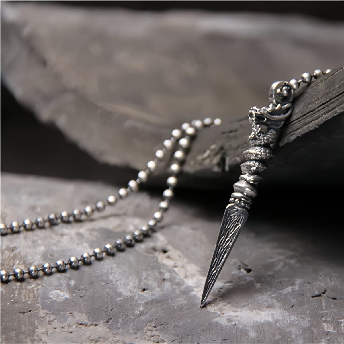 Dragon Dorje Vajra Necklace Pendant in 925 Sterling Silver - 4