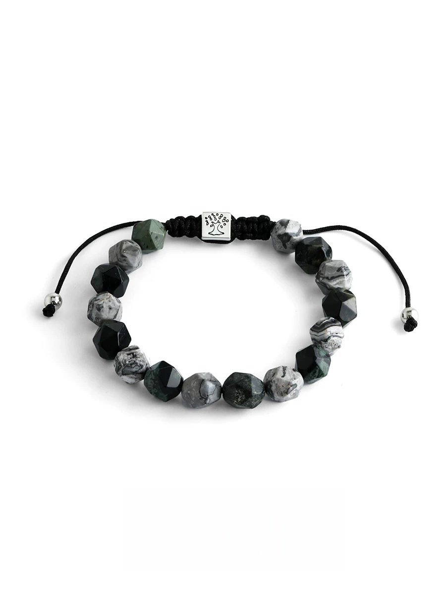 Forest Green Agate Beaded Bracelet - 2