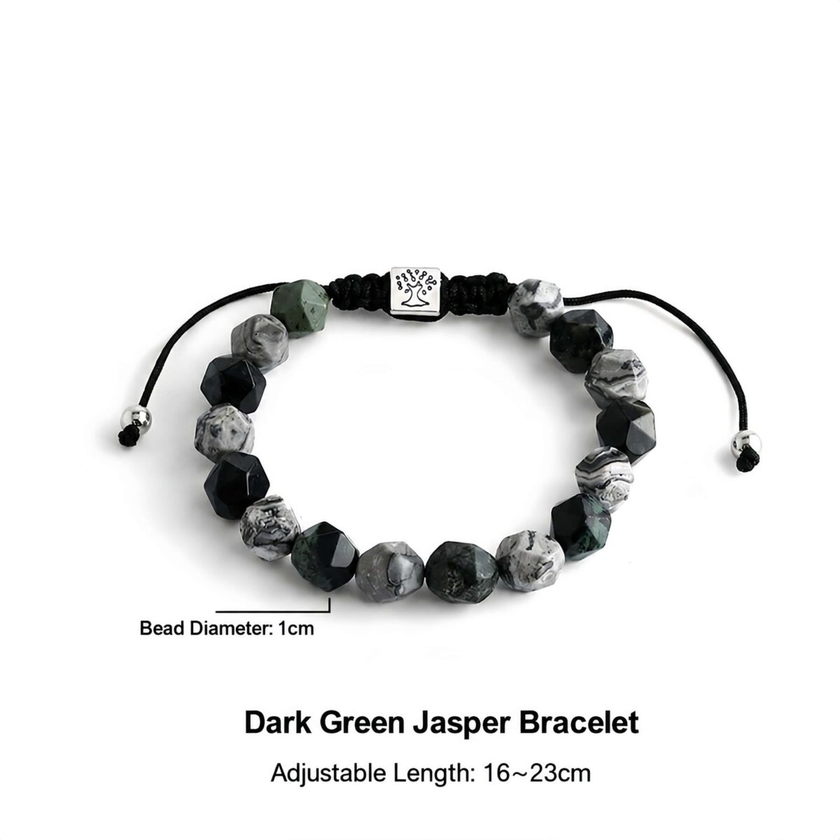 Forest Green Agate Beaded Bracelet - 1