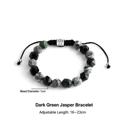 Forest Green Agate Beaded Bracelet - 1