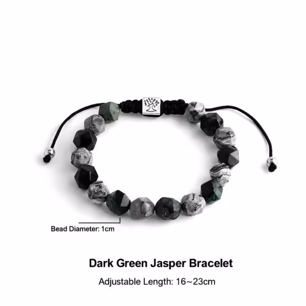 Forest Green Agate Beaded Bracelet - 1