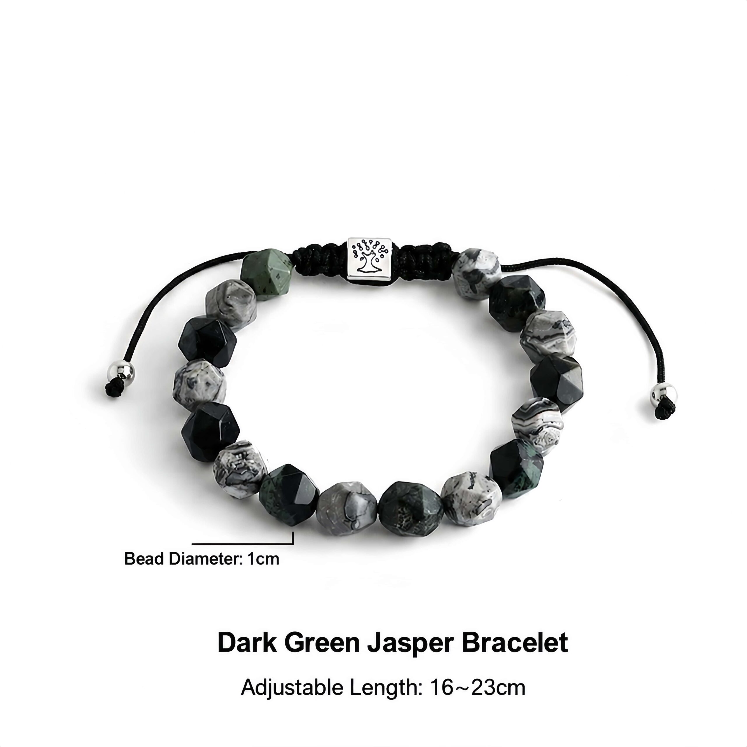 Forest Green Agate Beaded Bracelet - 1